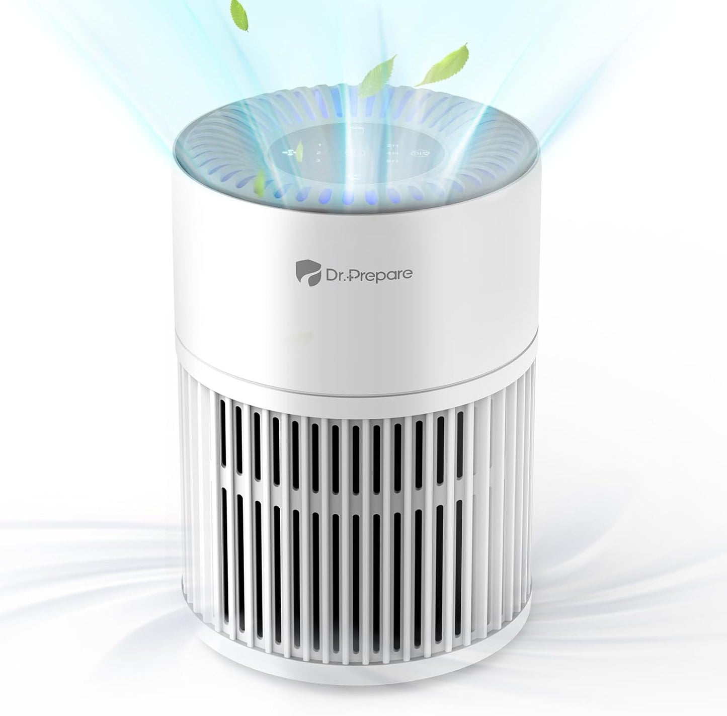 Dr.Prepare Air Purifiers for Bedroom,Quiet Air Purifier with 15 dB Sleep Mode & Night Light,H13 HEPA Washable Filter, 360°Air Inlet, 3 Timer 12W Design, Air Cleaner for Pet Dander,smoke
