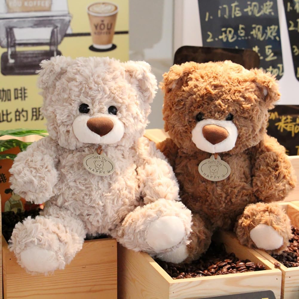 10Inch Teddy Bear Stuffed Animal, Soft Stuffed Teddy Bear Plush Toy, Birthday Xmas Gifts for Kids Baby (Light Brown)