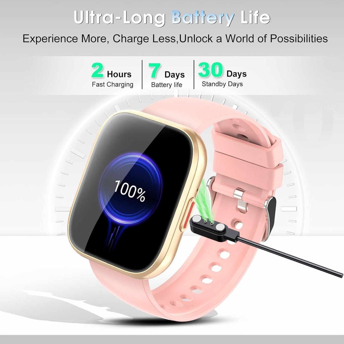 Smart Watch for Women 1.85" TFT-Touch Screen Smartwatch with Call Function 112 Sport Modes Fitness Tracker, IP68 Waterproof