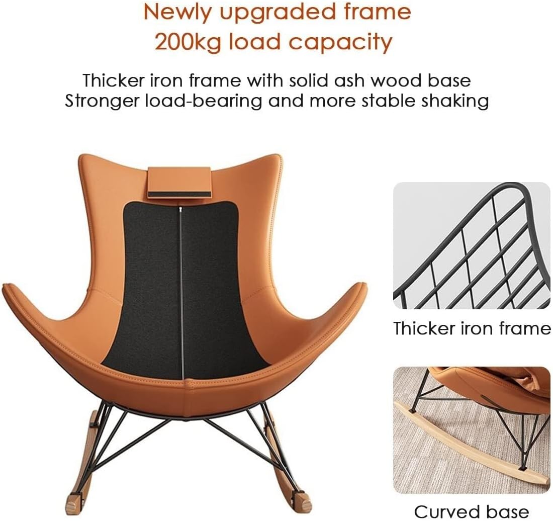 LSLYTQ Padded Seat Rocking Chair with Ottoman,Living Room Upholstered Glider Rocker,Solid Wood Base Single Sofa Comfort Leisure Chairs
