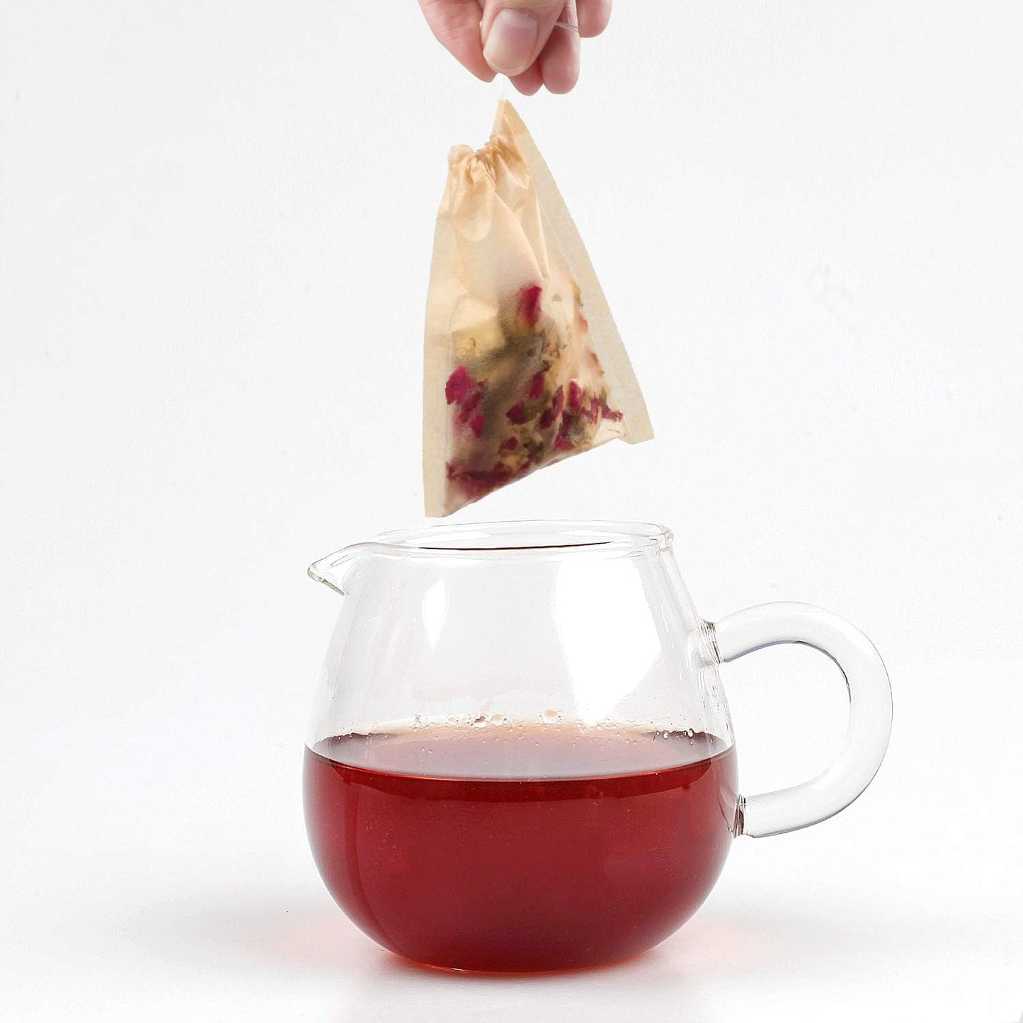 100Pcs Disposable Tea Bags for Loose Leaf Tea, 100% Natural Wood Pulp Paper Material, Empty Unbleached Filter Bags with Drawstring