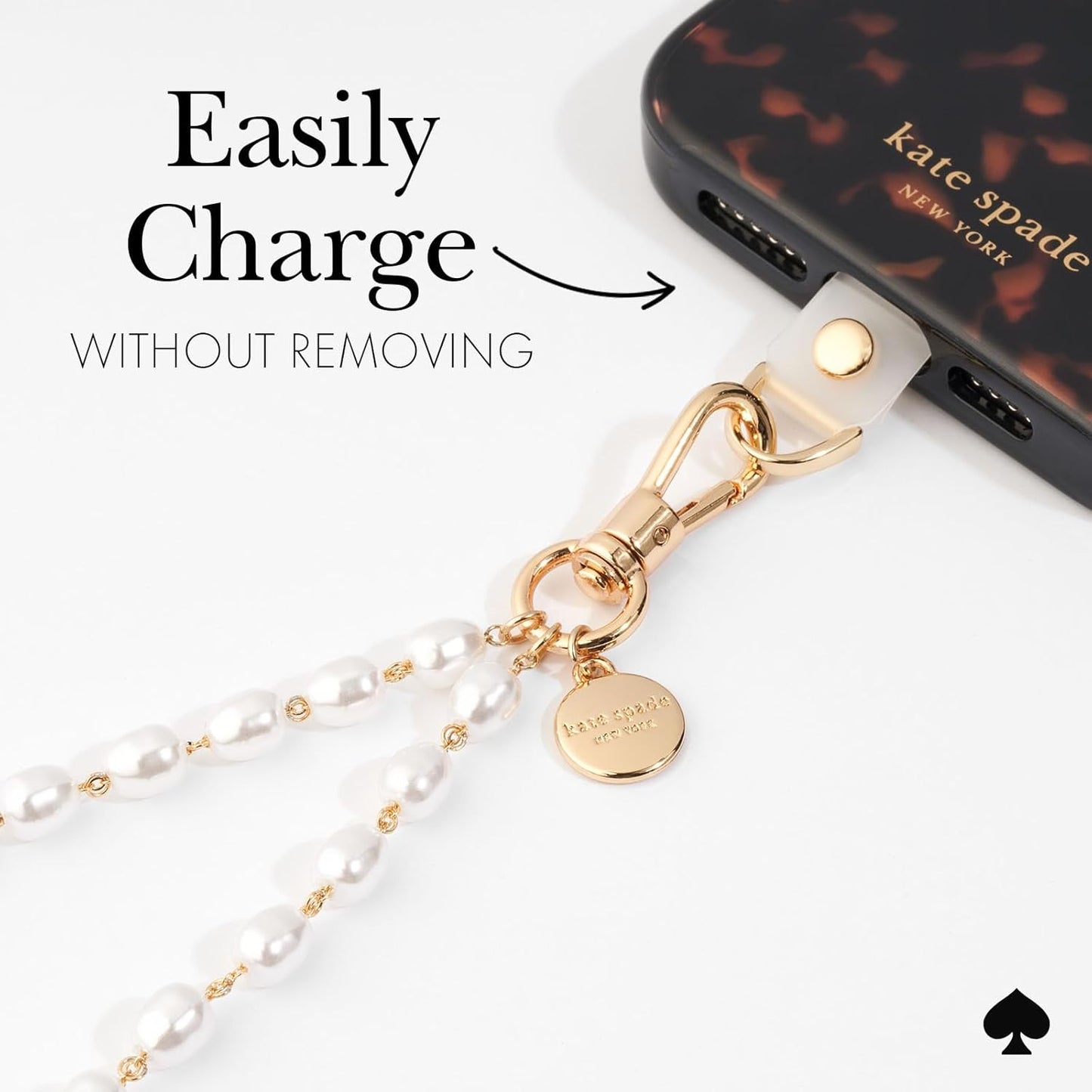 kate spade new york Phone Charm - Detachable Cell Phone Lanyard - Sea Pearl
