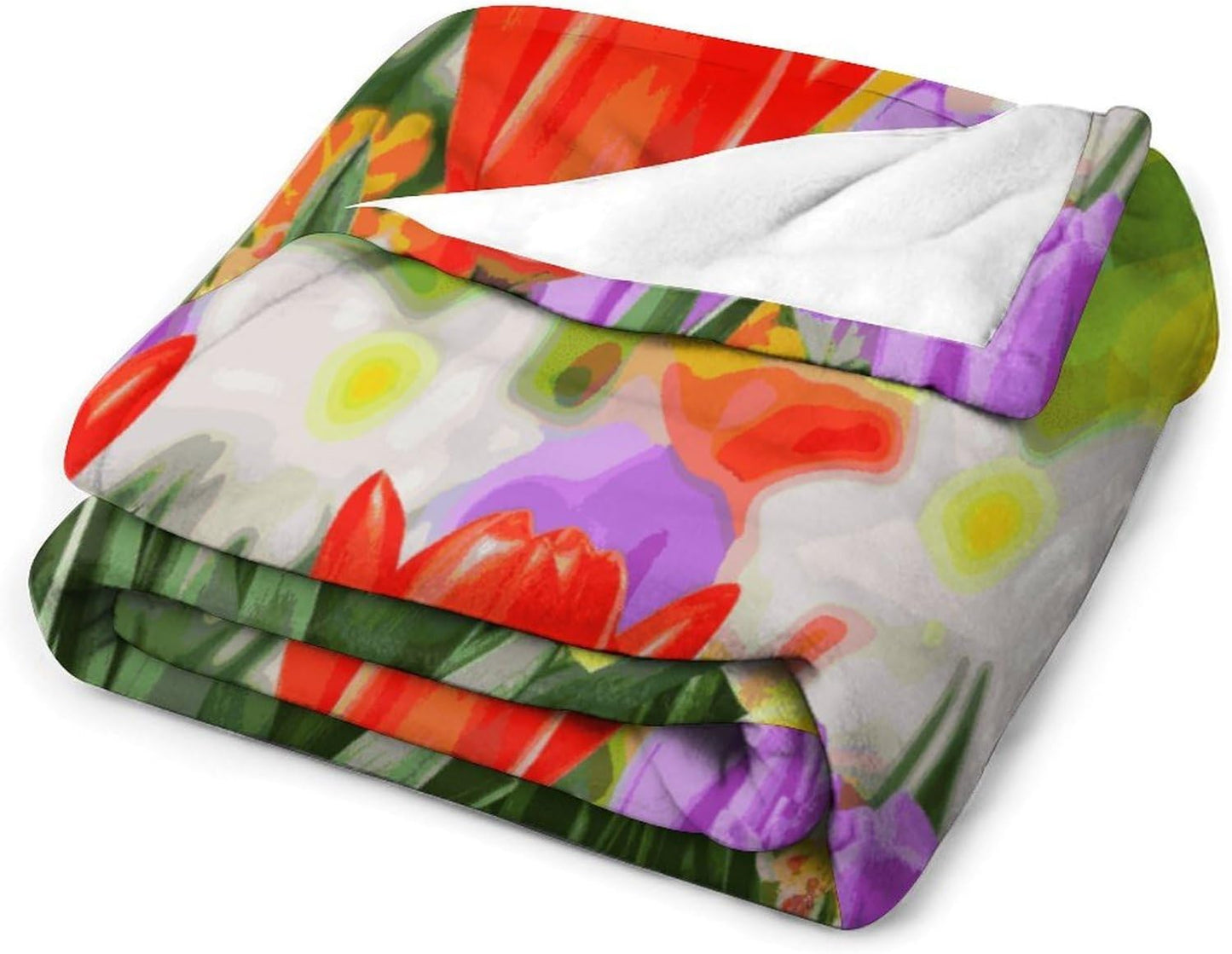 Spring Flowers Blanket Super Soft Lightweight Throw Blanket Cute Cozy Warm Bed Blanket Decorative Fuzzy Blanket All-Season Home Decor Gift for Sofa Couch Living Room 40"*50" （100 * 130cm）