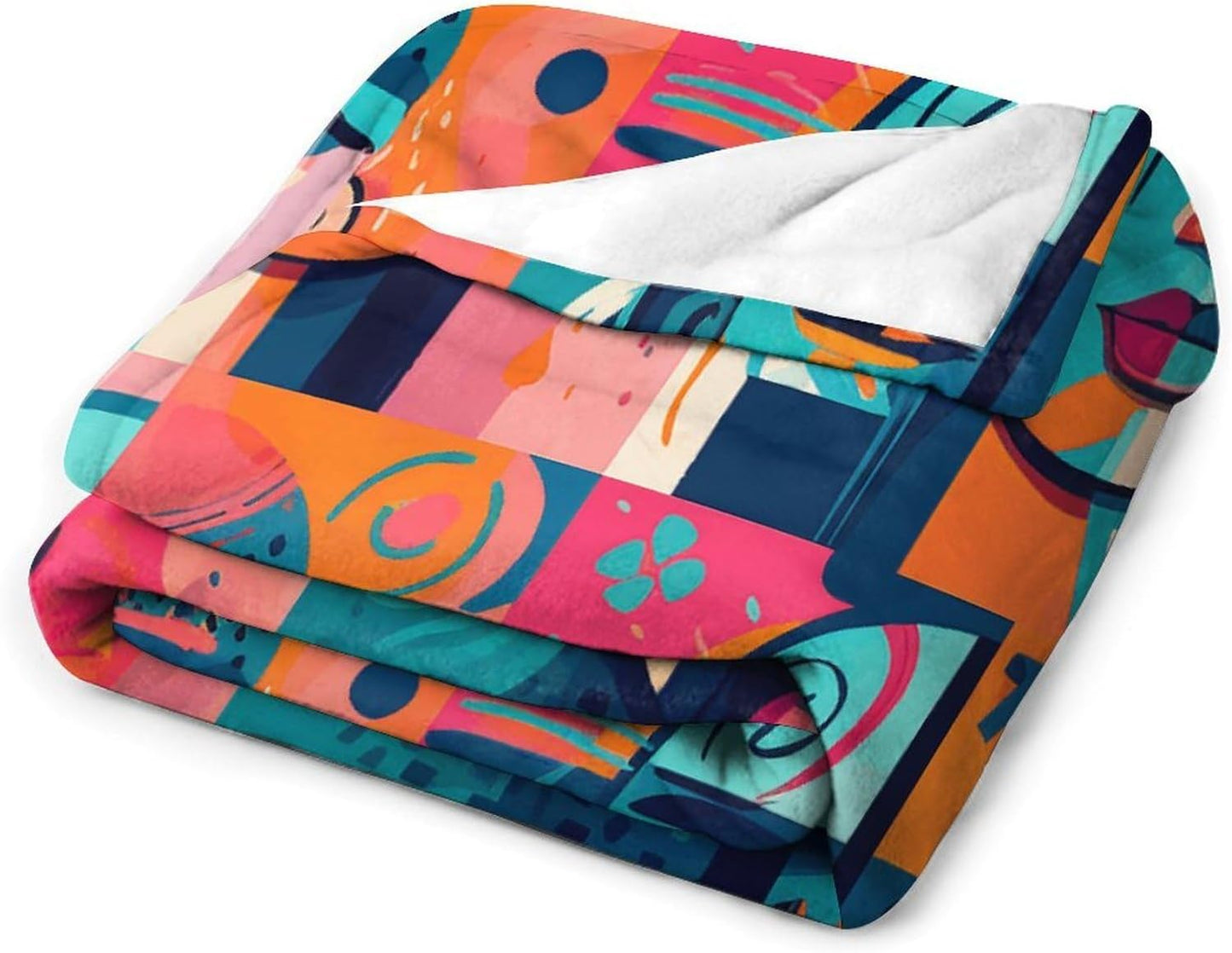 Character Facial Pattern Throw Blanket for Couch Super Soft Warm Lightweight Throw Blankets Cozy Flannel Bed Blanket Cute Decorative Blankets for All Seasons Home Decor Gift 60"*80"（150 * 200cm）