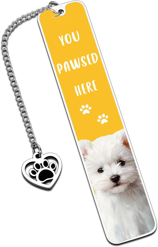 Cute Dog Bookmark, Pomeranian Dog Mom Gifts for Women, Valentines Day Gifts for DogMom DogDad Dogs Lovers, Metal Book Marks for Reading Women Men, Dogs Lover Gift for Woman Readers College Granduation