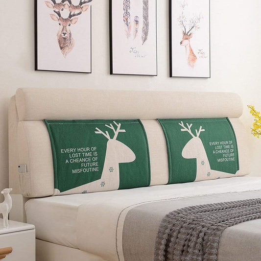 Headboard Bedside Cushion Pads Large Back Soft Case Multifunction Neck Guard Washable, 3 Colors, 9 Sizes (Color : 3#, Size : with headboard-150cm)