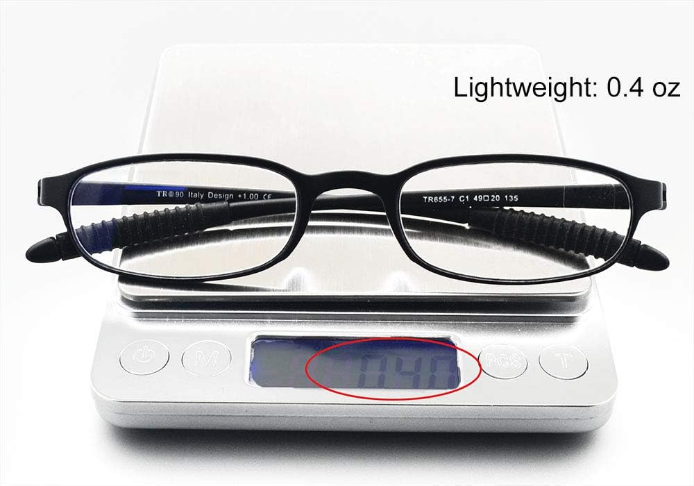 Computer Blue Light Blocking Reading Glasses(Flexible and Lightweight) Plastic Portable Readers
