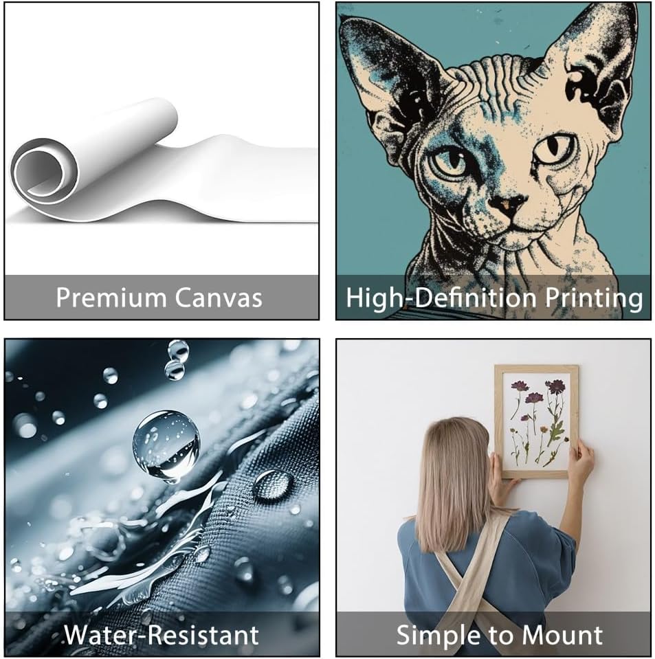 CRAFTYMELODY Cat Reading Wall Art Prints Set of 9 Vintage Book Theme Poster Wall Decor Home Artworks for Gallery Living Dining Room Bedroom Bathroom Home Decoration 8x10 Inch Unframed