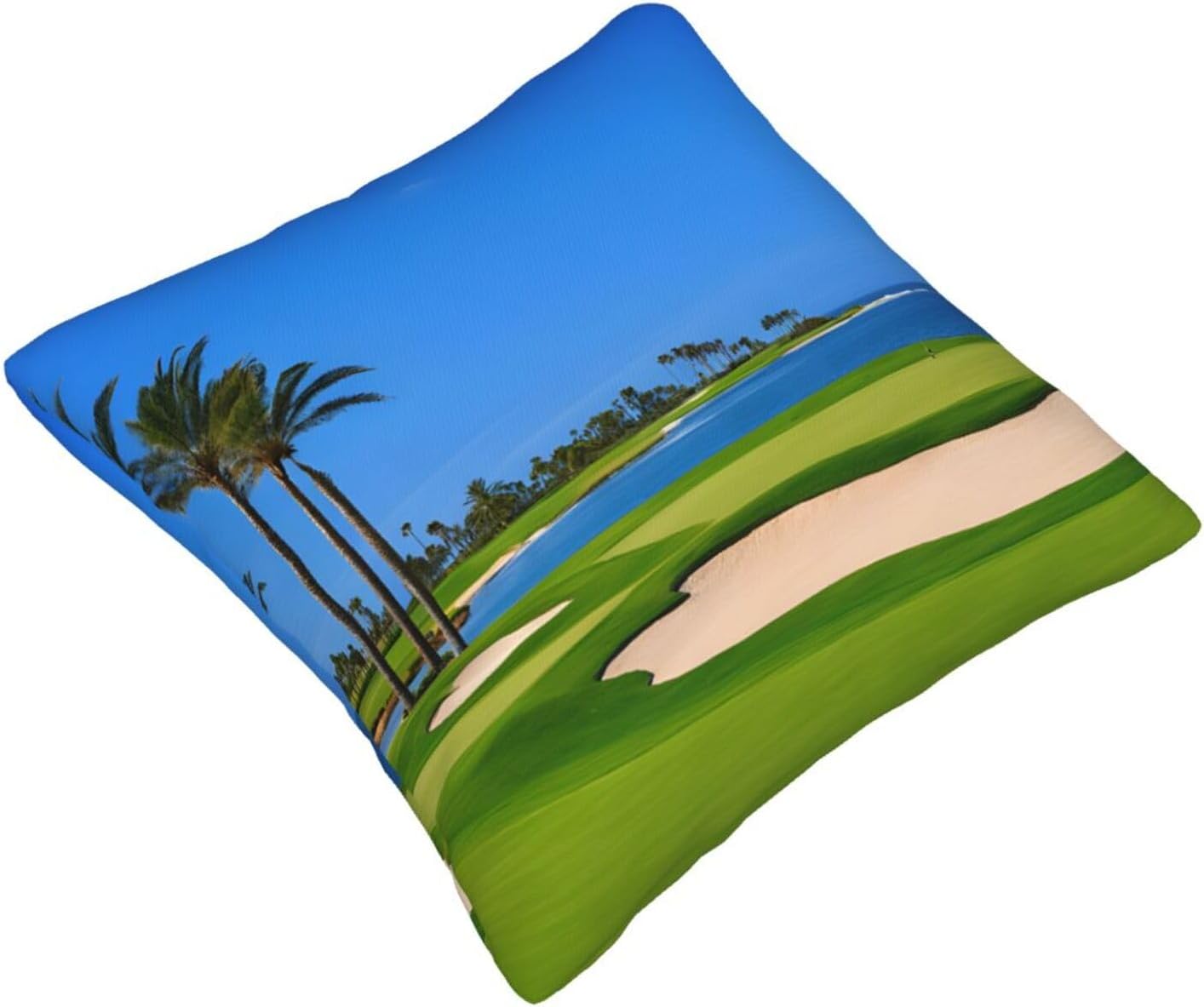 All-Season Square Pillow Covers 18"X18", Golf Course, Decorative Throw Pillow Covers for Sofa Bed Couch, Hidden Zipper Cushion Cover, Square Lumbar & Accent Pillowcases for Home Decor