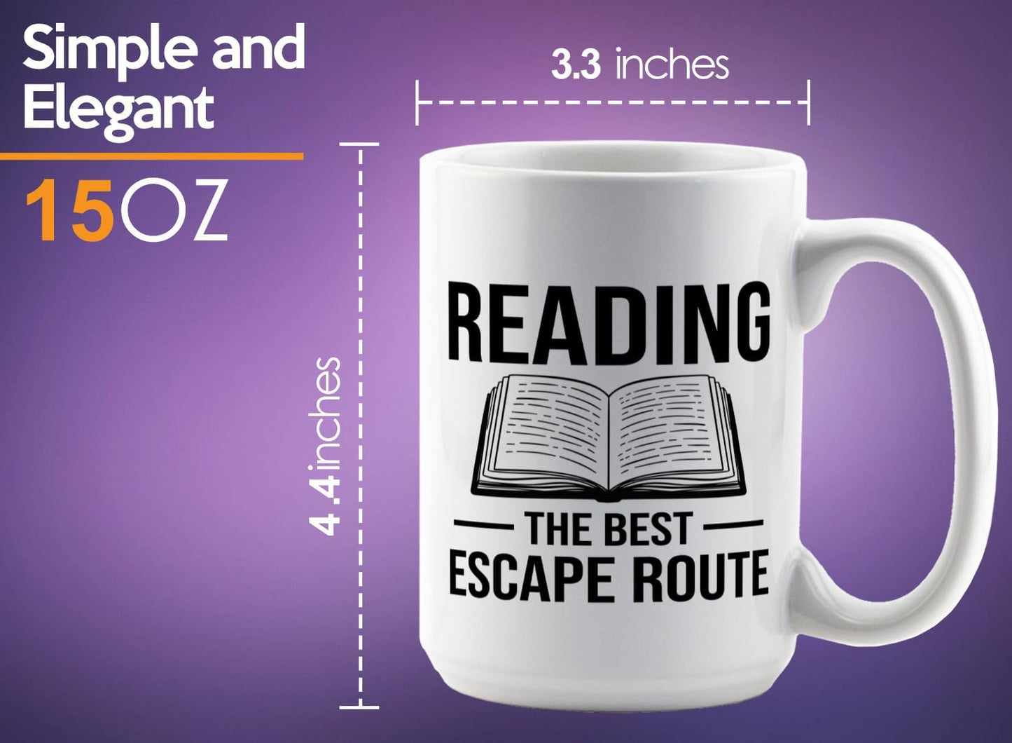 Book Lover Coffee Mug 15oz White -Reading The Best - Bookworm Literature Library Book Lover Reader Booked Editor Intellectual Studious