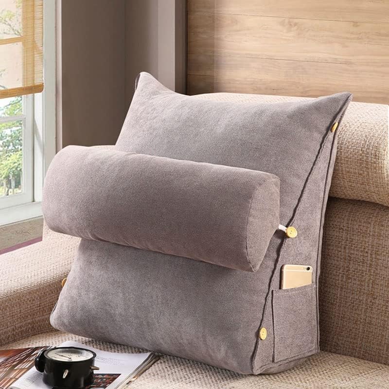 Velvet Reading Pillow Backrest Cushion Round with Filling Cotton Core Wedge Back Lumbar Support