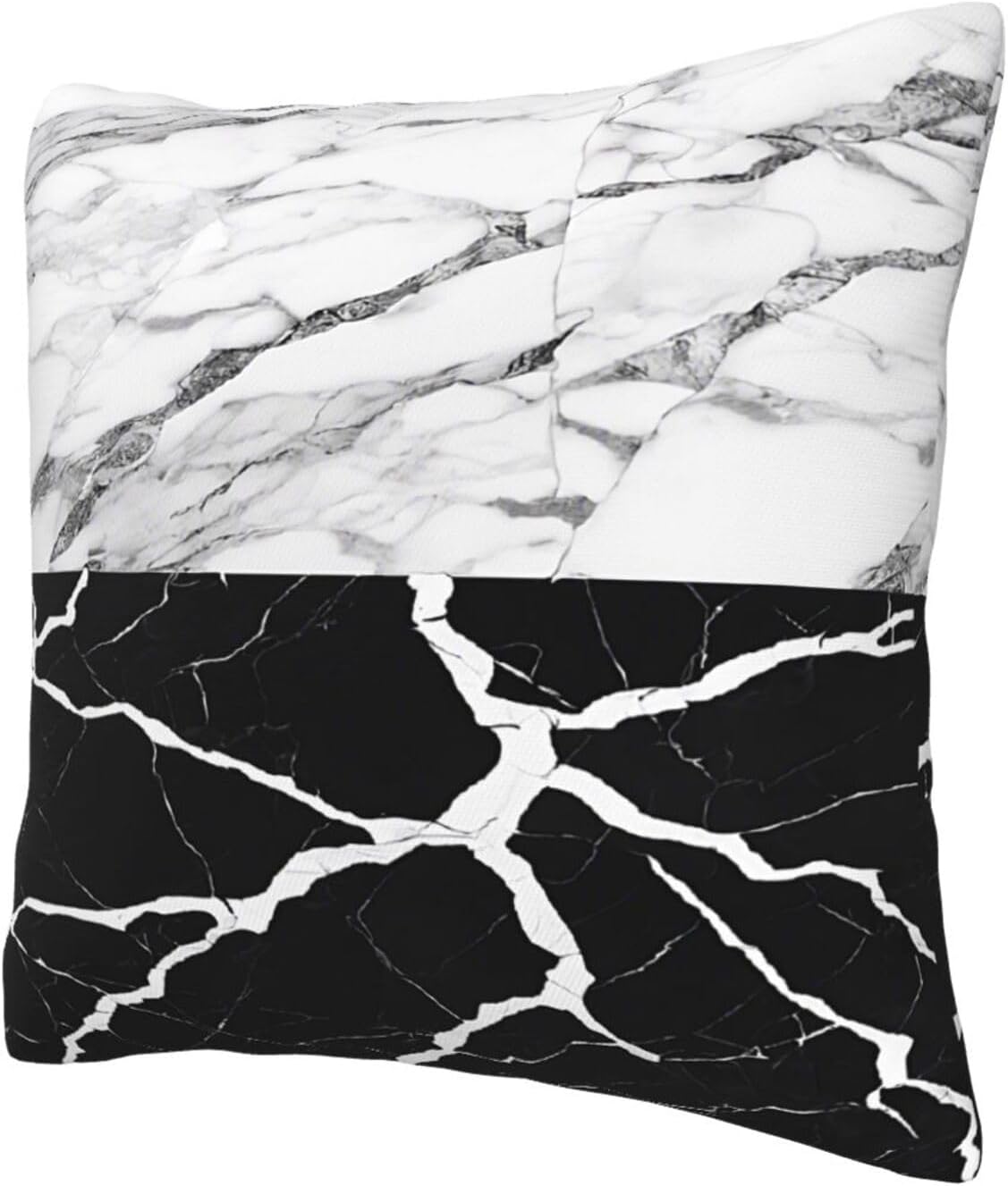 All-Season Square Pillow Covers 18"X18", Black White Marble, Decorative Throw Pillow Covers for Sofa Bed Couch, Hidden Zipper Cushion Cover, Square Lumbar & Accent Pillowcases for Home Decor