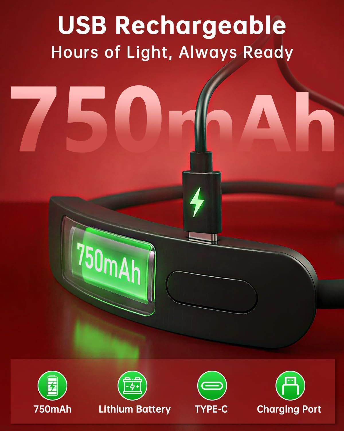 670nm Red Neck Light Book Light for Reading in Bed,3 Color Temperatures Dimmable USB Rechargeable Clip On Red Night Light for Sleep,Eye Comfort,Portable Booklight for Reading, Crafts, Knitting