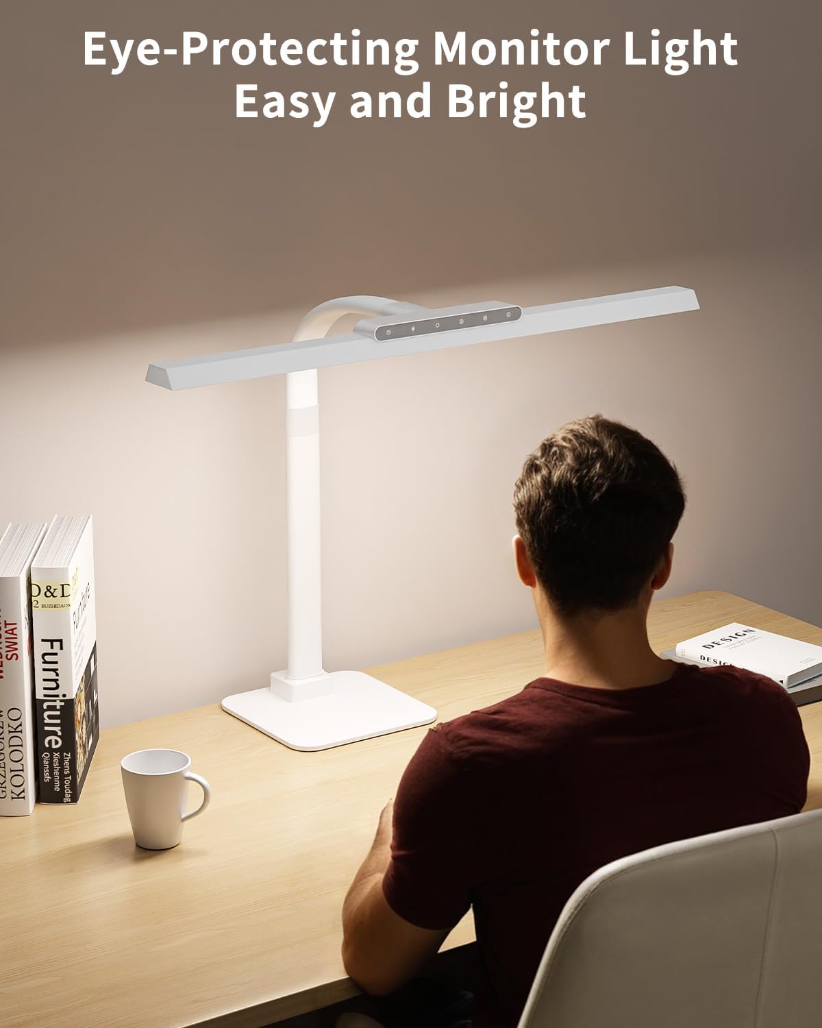 LED Desk Lamp with Base, 24W Brightness Touch Control Desk Light for Home Office, Eye-Caring Tall Adjustable Architect Lights for Reading, Drawing, Crafts, Gaming, Workbench, Study