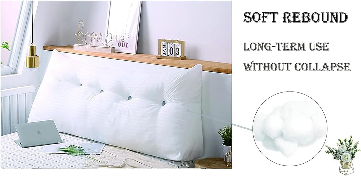 Headboard Pillow Triangular, Large Wedge Pillow Decorative Body Throw Pillows Bed Backrest Reading Bolster Lumbar Cushion for Sofa Bed(Size:80x50x20cm,Color:G)