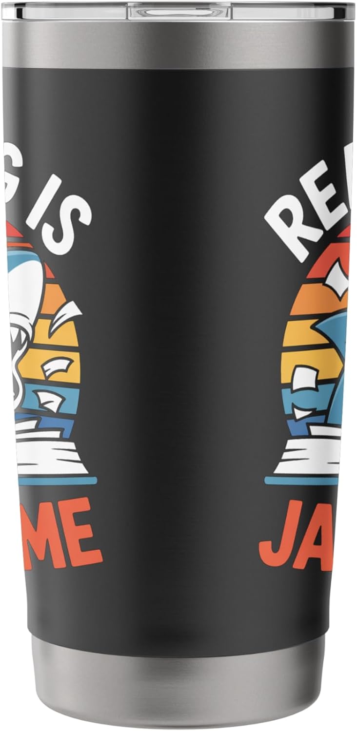Reading Is Jawsome Shark reading Stainless Steel Insulated Tumbler