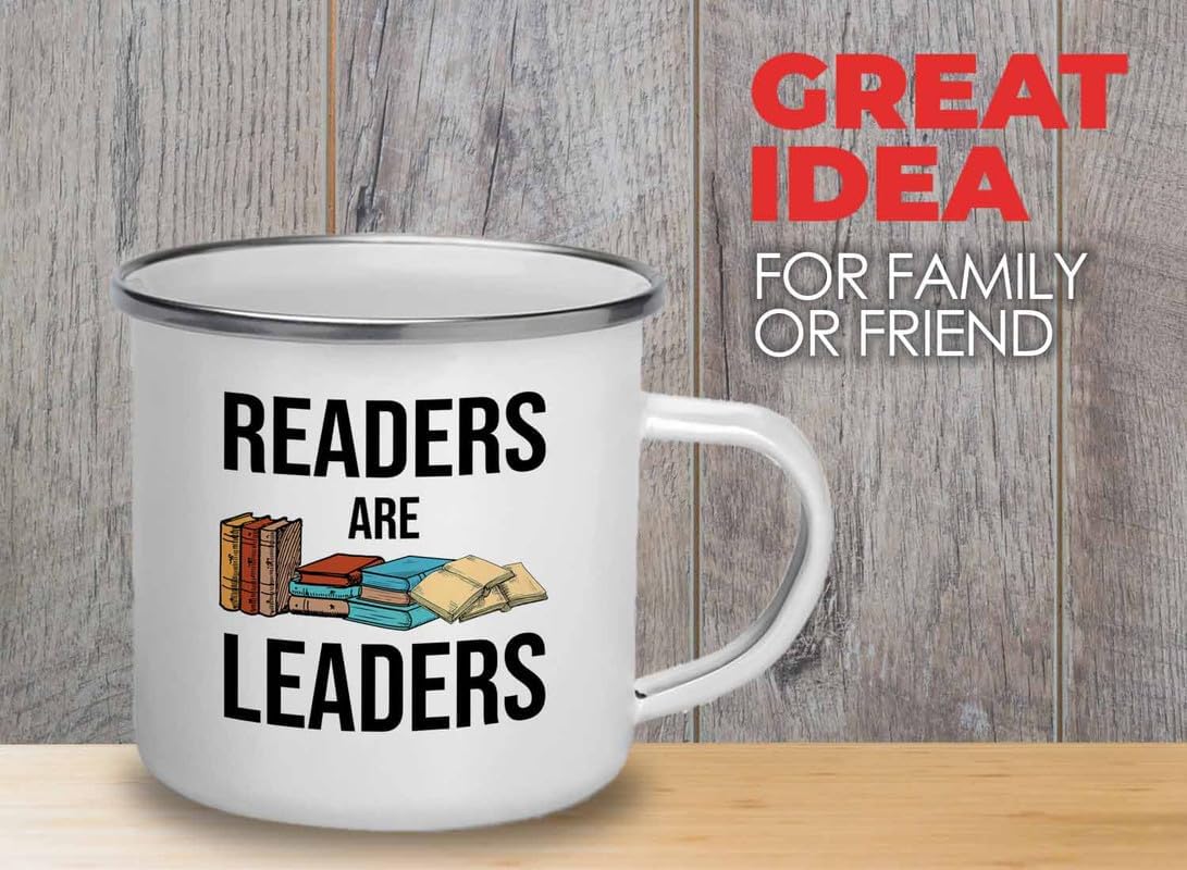 Reading Bookworm Camper Mug 12oz - Readers Are Leader - Reading Reader Book Worm I Know Things Book Addict Book Lover Bookish Novelist Librarian Writer
