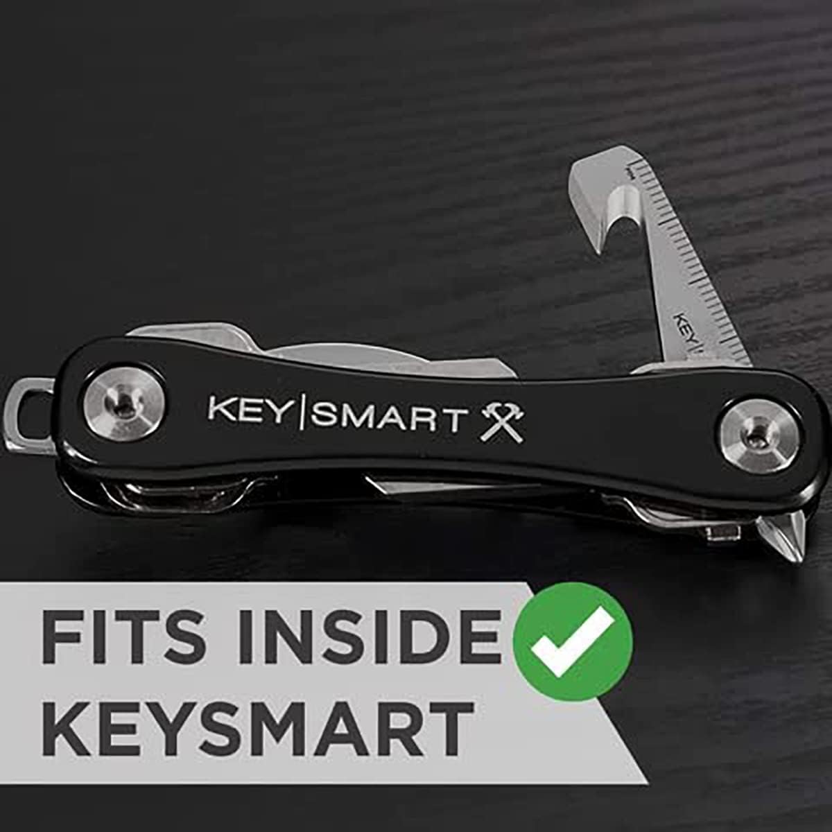 KeySmart Key Chain MultiTool - 5-in-1 Multi Purpose Keychain Tool with Box Opener, Ruler, Pry Bar, Phillips & Flat Head Screwdriver - EDC Gadgets, Gear & Mini Multi-Tool for Men -3-Pack