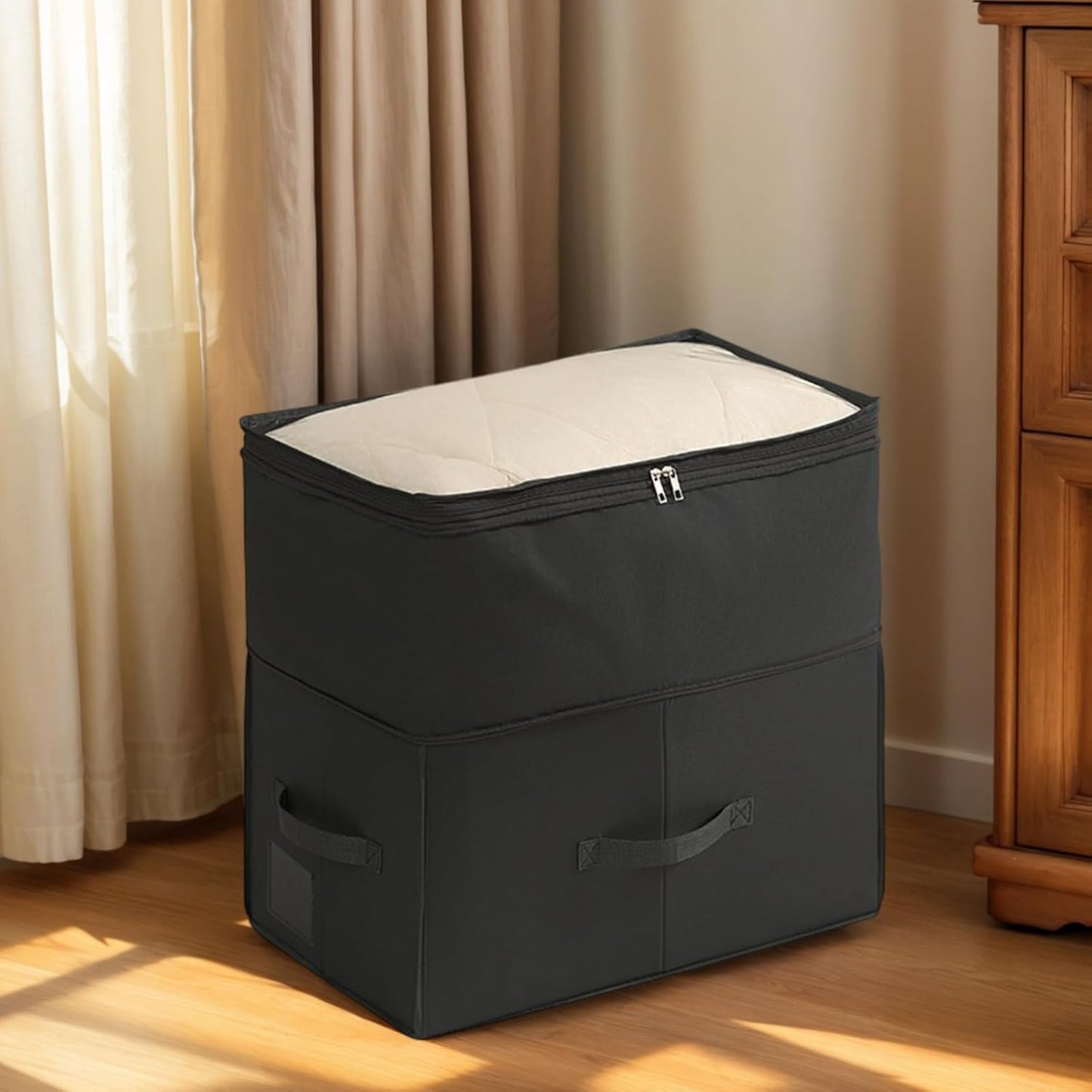 Under Bed Clothes Storage - Large Capacity Foldable Waterproof Box,Under The Bed Storage,for Quilts Blankets Seasonal Clothing Bedding Closet Garage Basement Attic Bedroom Home