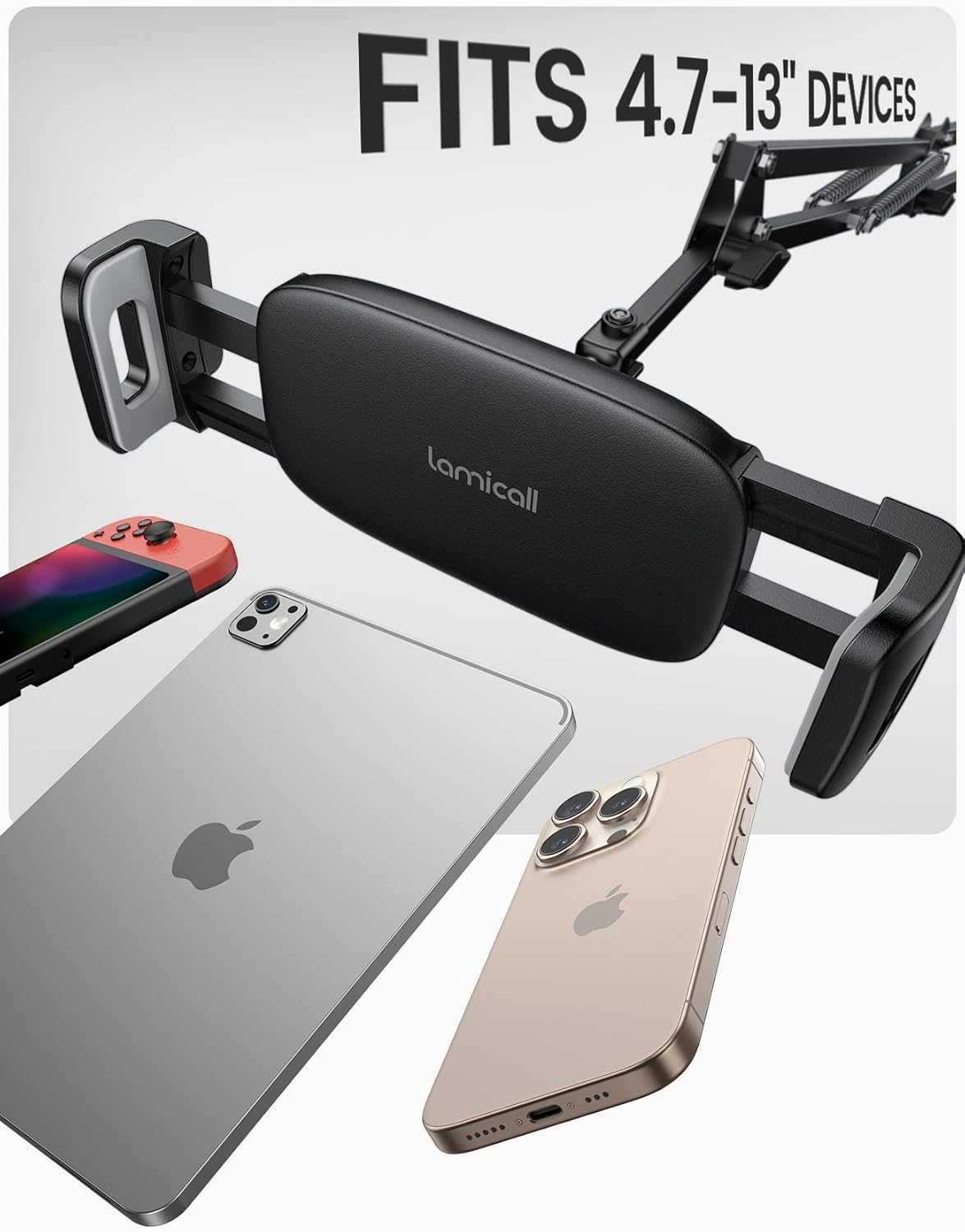 Lamicall Tablet Floor Stand Holder - [55" Height Adjustable][ Flexible Arm] 5lb Base Tablet Holder, Multi Angle Bed Mount Gifts for 4.7-13" Devices, iPad Pro Air, Tabs, E-Readers, Kindle Accessories