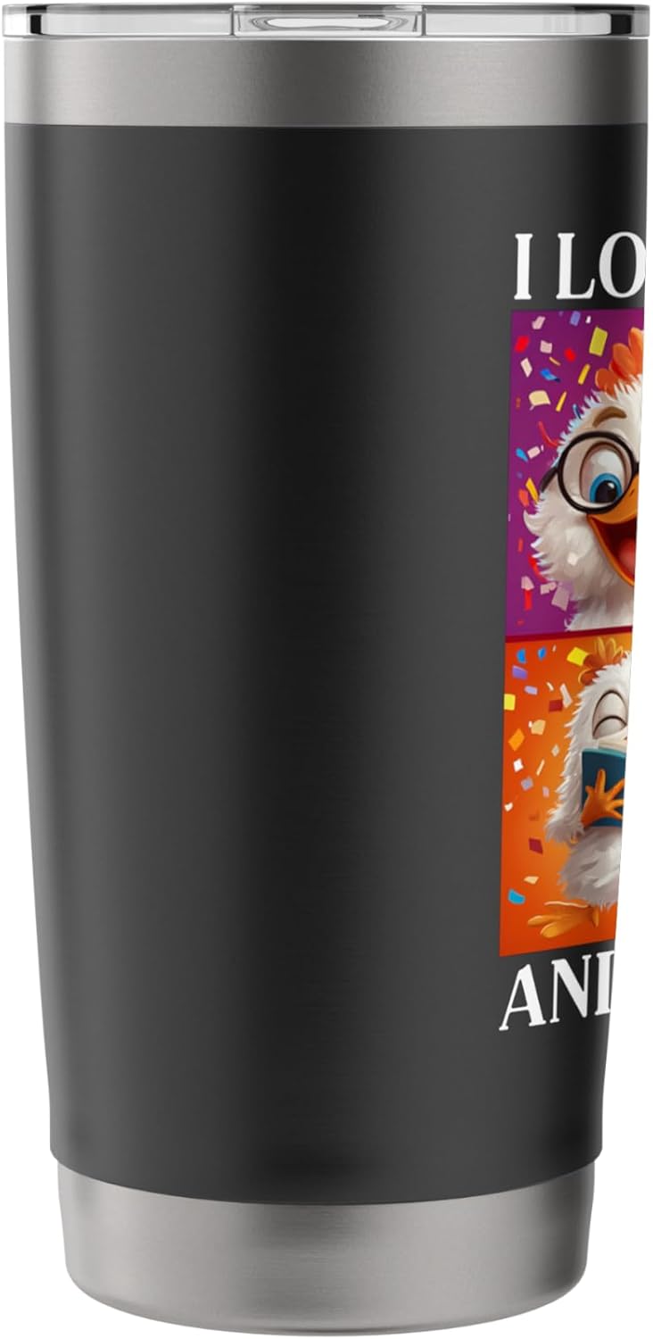 Chicken Love Reading And Chickens Child Book Lover Stainless Steel Insulated Tumbler