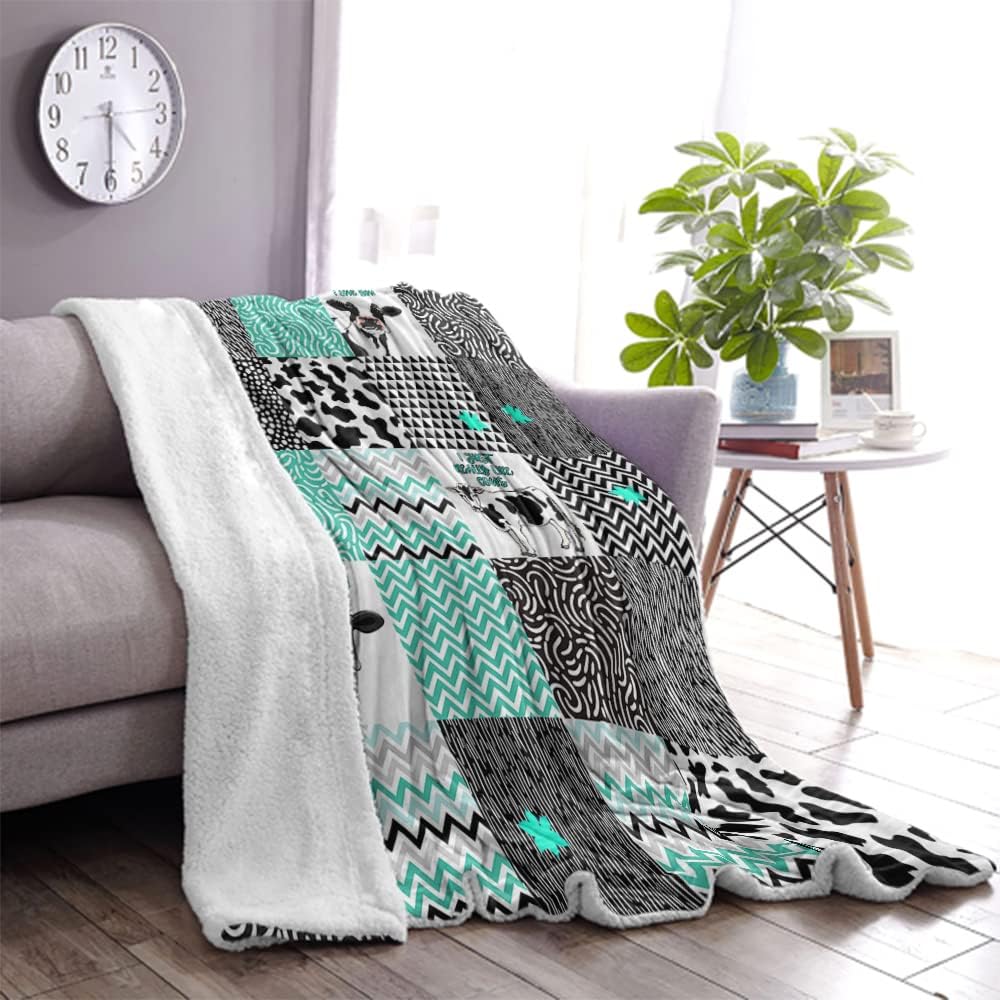Cow Decor Bedding Throw - Soft Print Queen Size Blanket for Girls & Women - Valentine's Day Gift - 60"x80" (cow3)
