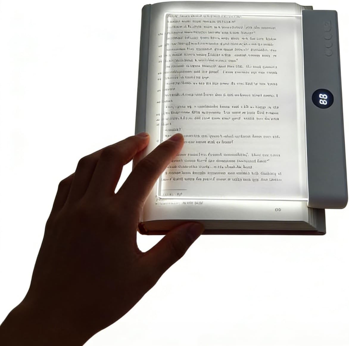 Rechargeable Book Light - 3 Color Modes Dimmable LED Flat Panel Lamp, Full Page Lighting with Timer, Compatible for Bedtime Reading, Fits All Readers