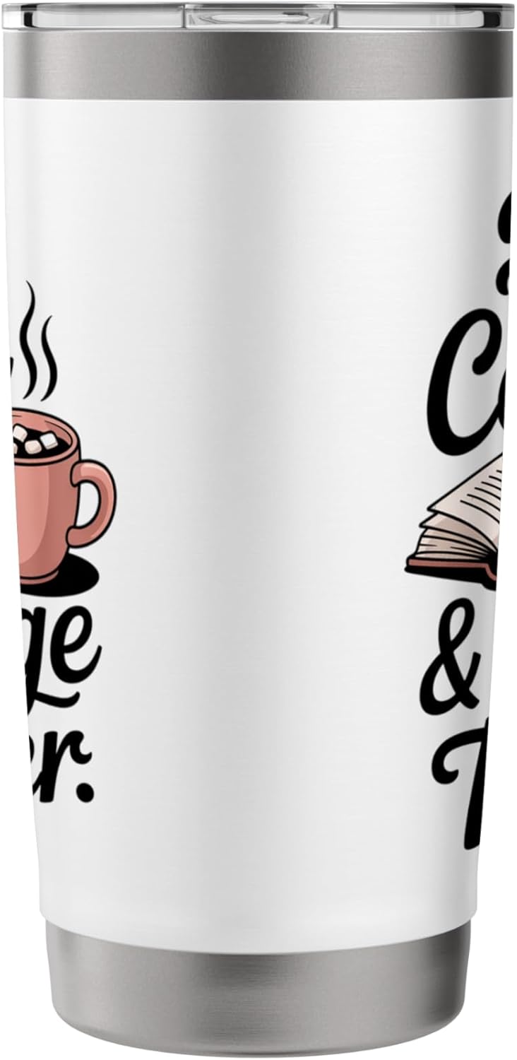 Hot Cocoa and a Page Turner Book Lovers Hot Chocolate Stainless Steel Insulated Tumbler