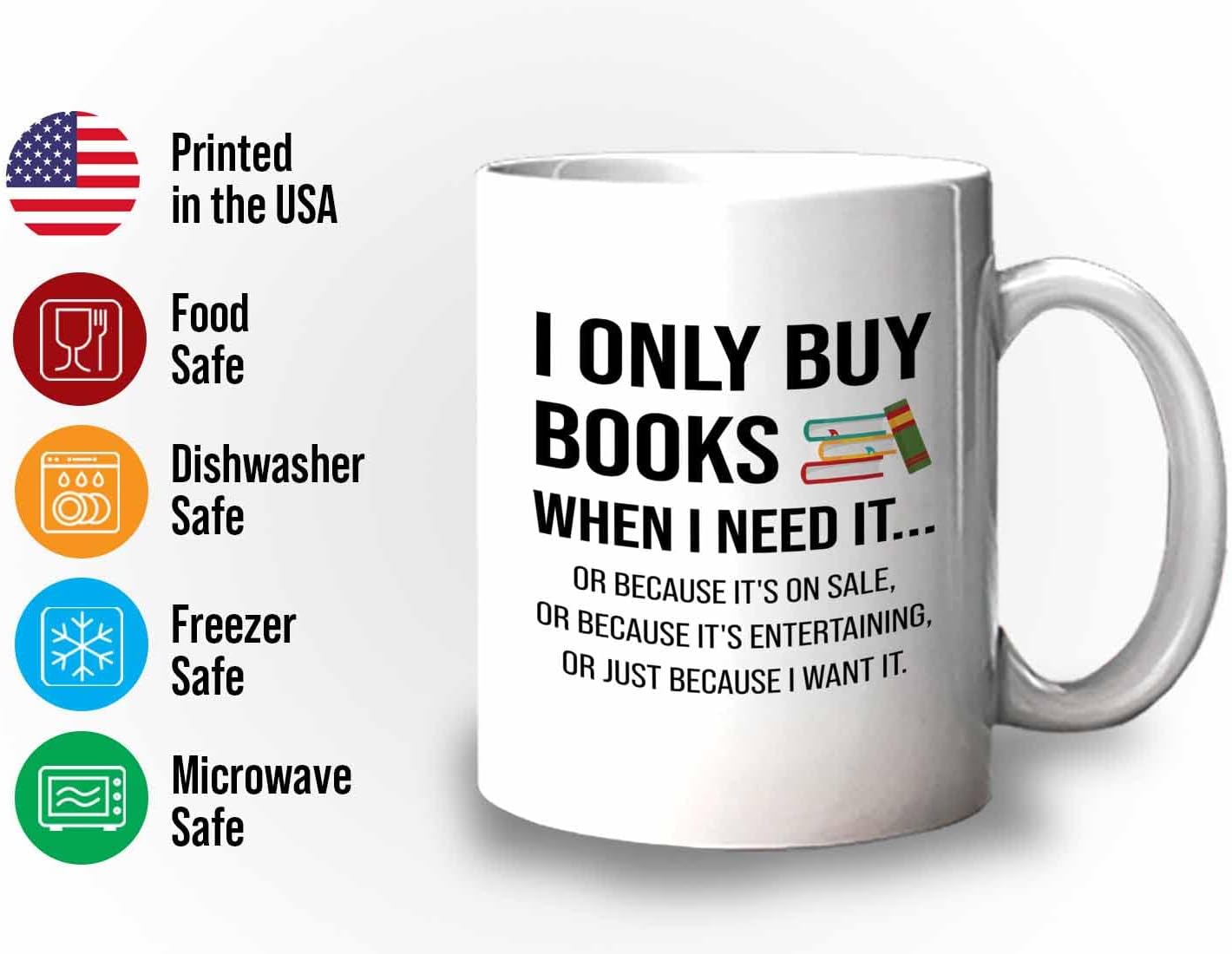 Bubble Hugs Book lovers Coffee Mug 11oz White - Only Buy Books - Author Writer Library Library Editor Introvert Book Lovers Cat Lover Chill Relax Bookworm Reading