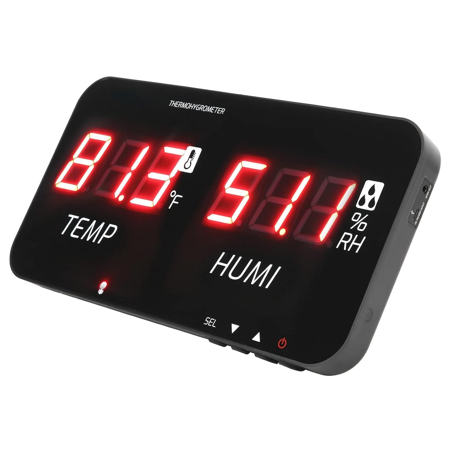 EVTSCAN 12 Inch Large Display Indoor Digital Hygrometer Thermometer, with Alarm Function, 2 Seconds Refresh High Accuracy Temperature Humidity Meter, for Home, Office, Greenhouse