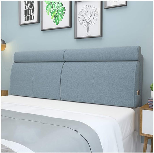 Bed Backrest Cushion for Headboard Lumbar Support Pad Upholstered Headboard Reading Pillow with Washable Cover 9 Colours 6 Sizes (Colour: Dark Blue Size: 120 x 60 x 10 cm)