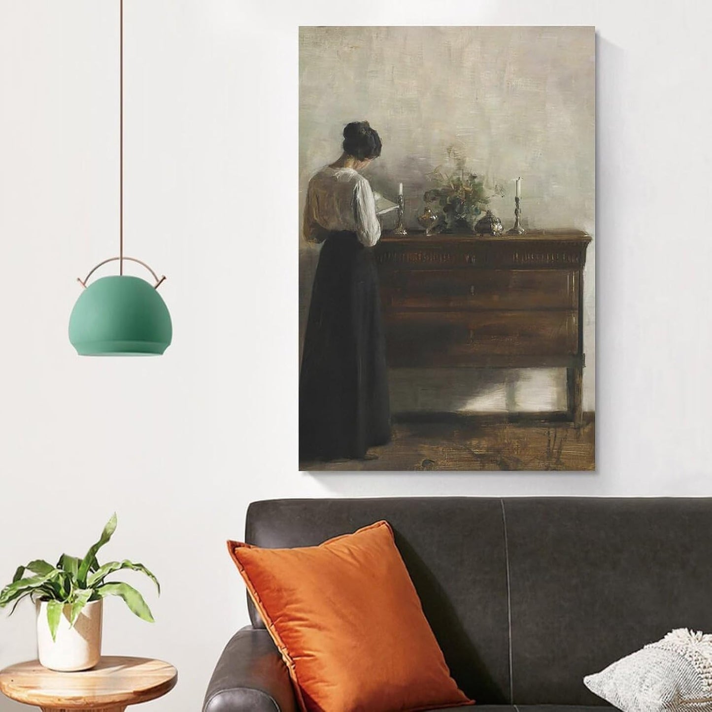 Vintage Danish Canvas Wall Art Famous Artwork Woman Reading Portrait Oil Painting Dark Academia Aesthetic Print 19th Century Antique Poster Retro Gallery Bedroom Decorstyle 12x18inch(30x45cm)