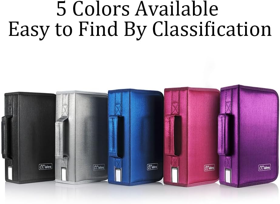 CCidea CD Case DVD Storage Holder, 128 Capacity DVD Cases Organizer CD Plastic Protective Carrying Binder,Portable Cd Wallet for Home Travel (Purple)
