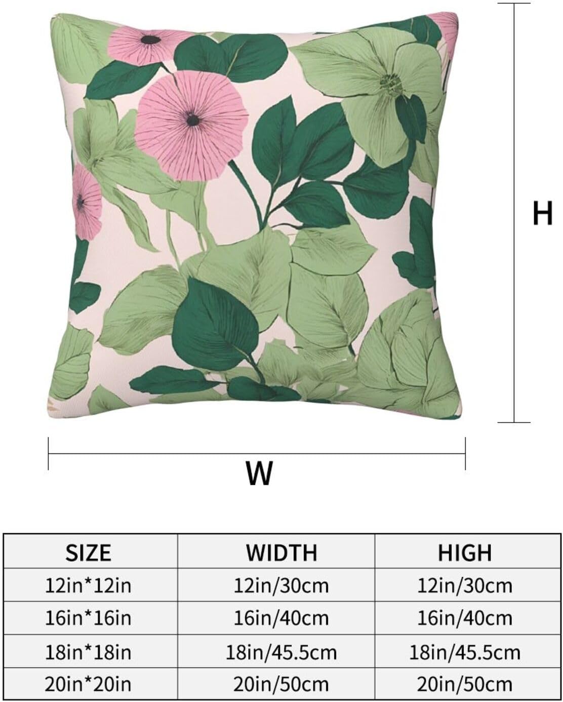 All-Season Square Pillow Covers 18"X18", Black Lily Pads, Decorative Throw Pillow Covers for Sofa Bed Couch, Hidden Zipper Cushion Cover, Square Lumbar & Accent Pillowcases for Home Decor