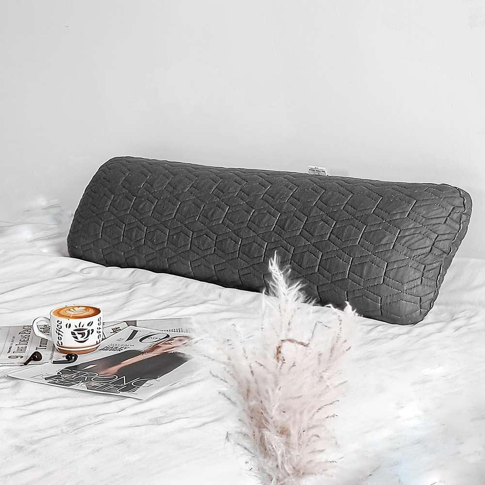 The White Willow Short Body Pillow Memory Foam Sleeping Soft Bed, Hug Pillow Insert for Sleeping & Side Sleeper (10W x 30L Inch) with Grey Zipper Cover Made from German Technology by BASF