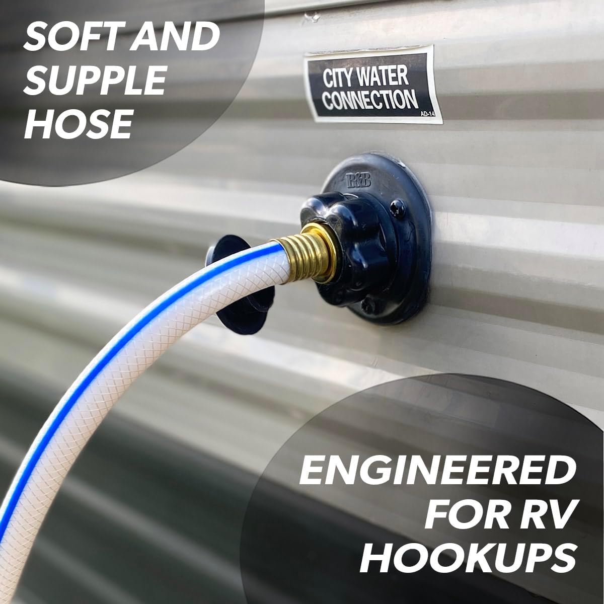 Valterra W01-6600 AquaFresh High Pressure Drinking Water Hose - 5/8" x 50', White