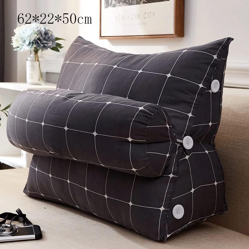 Leaning Back Cushion with Removable Headrest Office Chair Backrest Pillow Car Seat Home Sofa