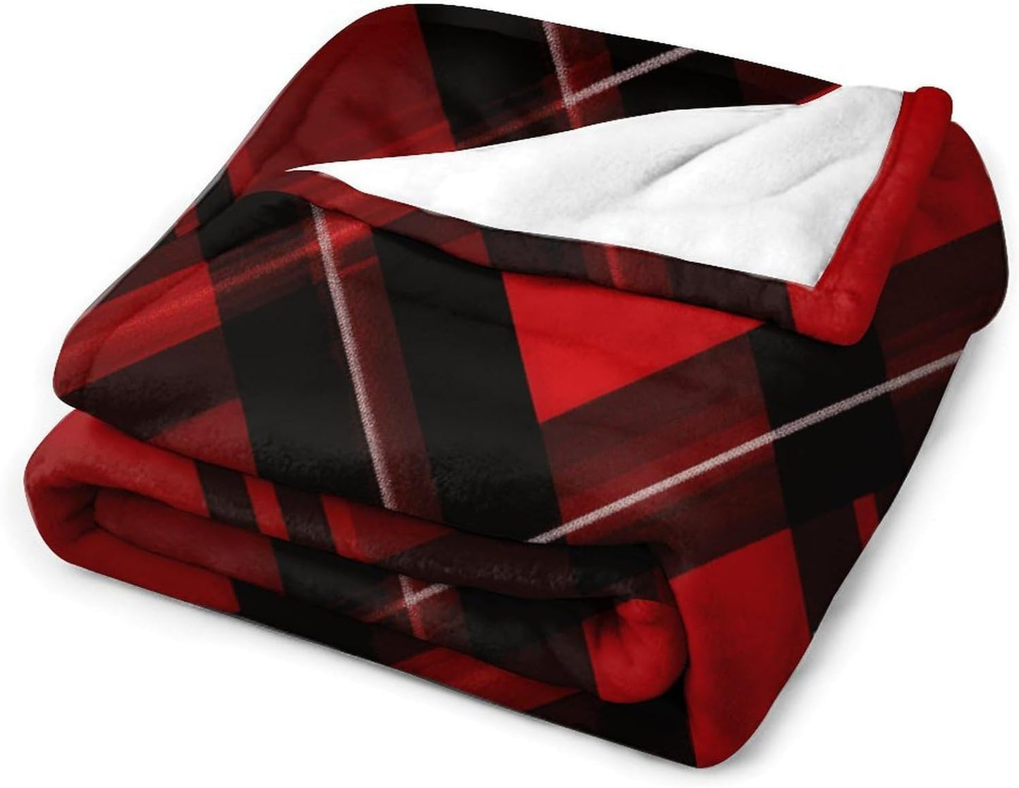 Red and Black Plaid Blanket Super Soft Lightweight Throw Blanket Cute Cozy Warm Bed Blanket Decorative Fuzzy Blanket All-Season Home Decor Gift for Sofa Couch Living Room 40"*50" （100 * 130cm）