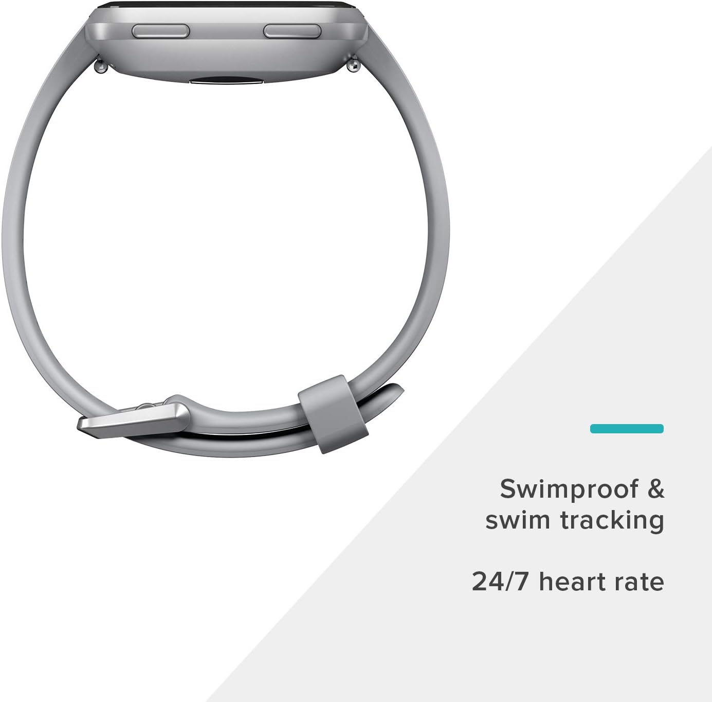 Fitbit Versa Smart Watch, Gray/Silver Aluminium, One Size (S & L Bands Included)