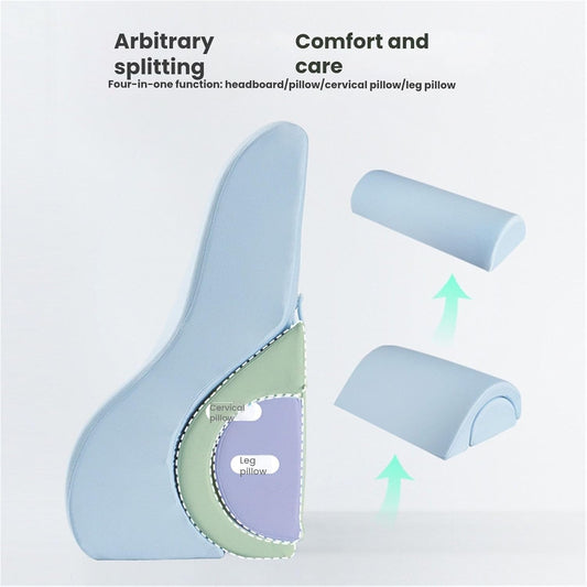 Ergonomic Neck Pillow, Memory Foam Wedge Reading Pillow for Bed, Adjustable Memory Foam Body Positioners for Leg, Knee Back Pain Relief Elevated Pillows, Removable Washable Cover(Green)