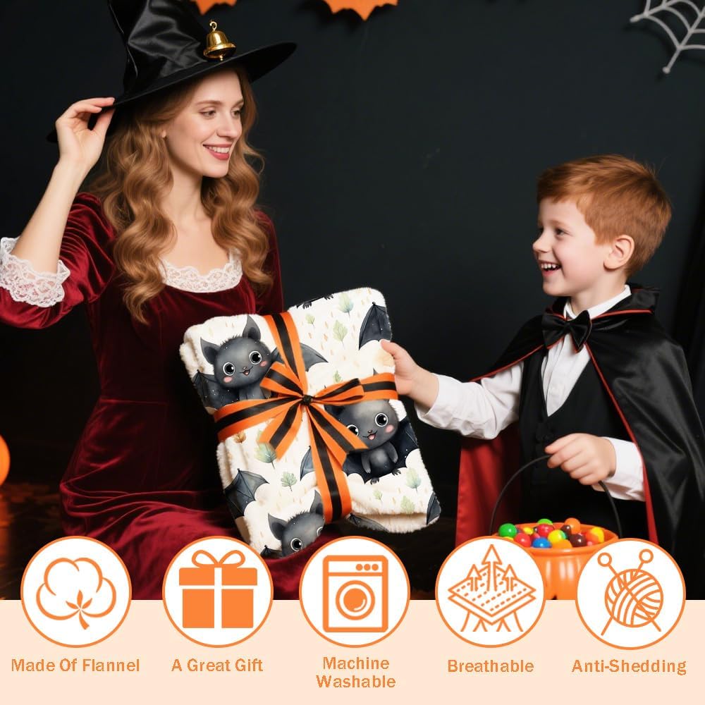 Halloween Bats Baby Blanket Gifts Super Soft Swaddle Newborn Cozy Baby Receiving Blanket Stroller Throw Blanket for Crib 40x30 in for Puppy