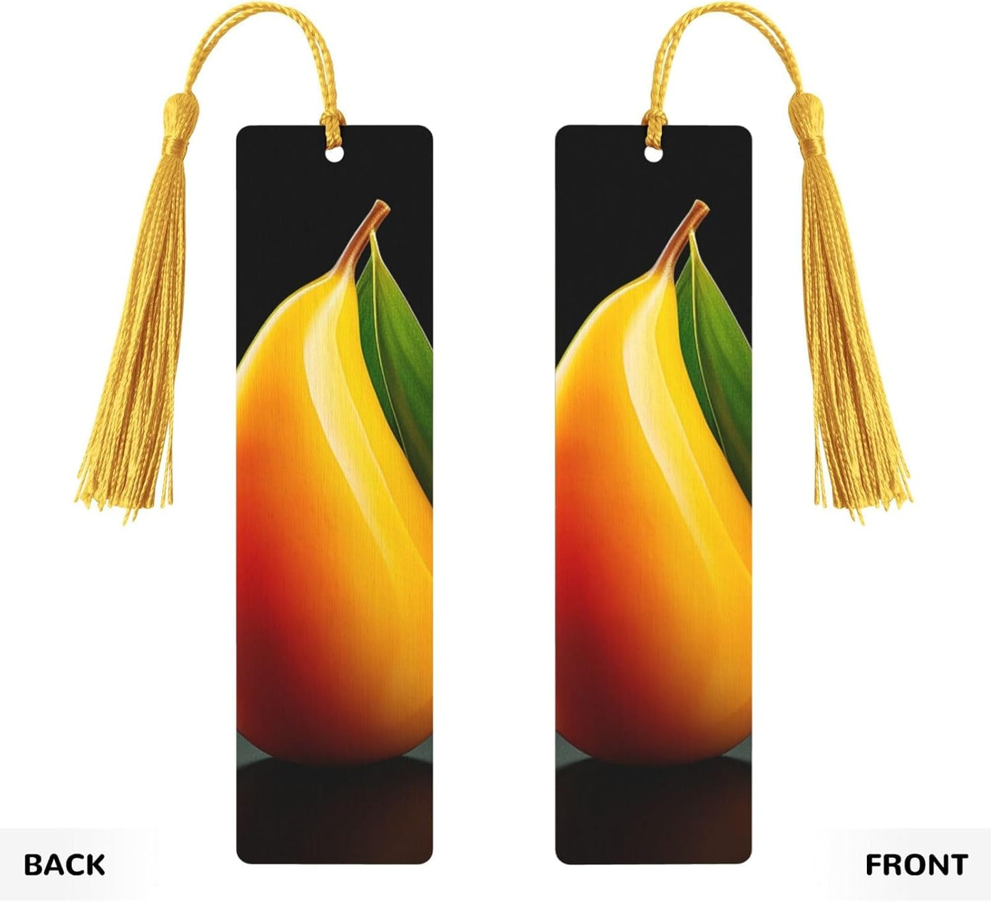 Mango Bookmarks Gifts for Women Men, Wooden Bookmarks for Book Lovers, Vintage Book Marks Ornaments with Tassel, Unique Personalized Reading Page Markers Gold