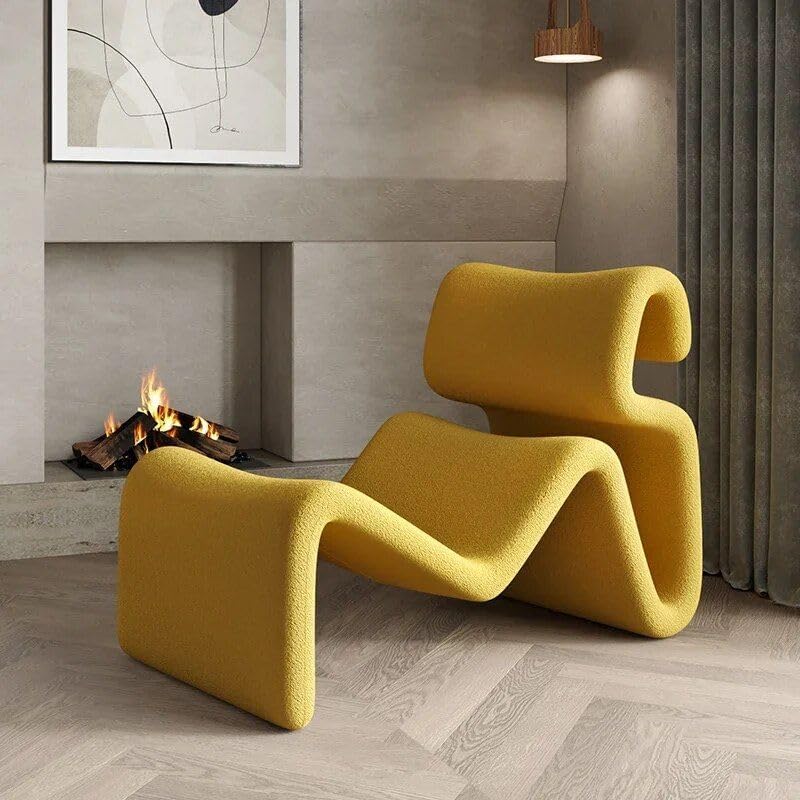 Modern Nordic Style Lazy Lounge Chair – Comfy Cashmere Single Sofa Recliner for Living Room and Balcony Purple
