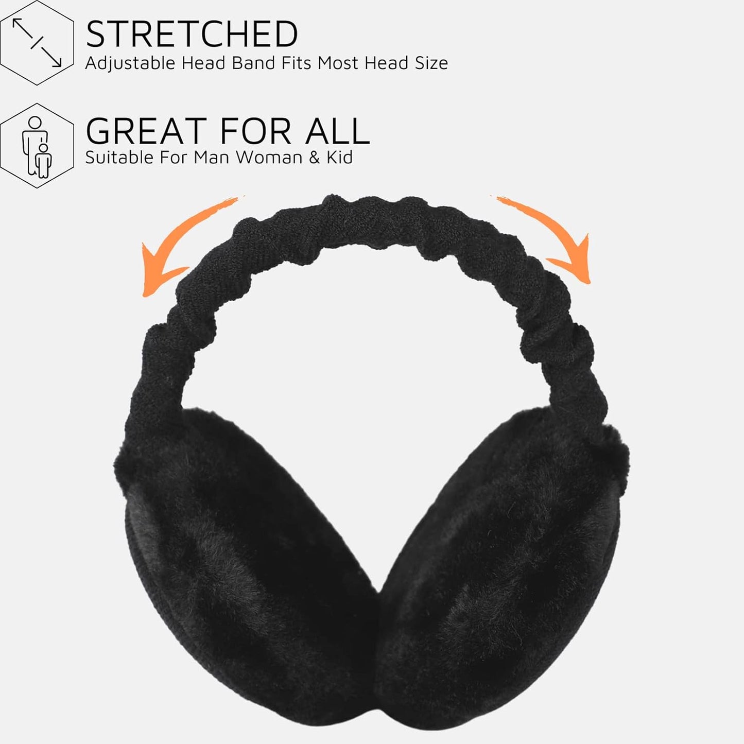 F Flammi Premium Earmuffs for Women Winter Foldable & Adjustable Ear Warmers Thermal Ear Covers
