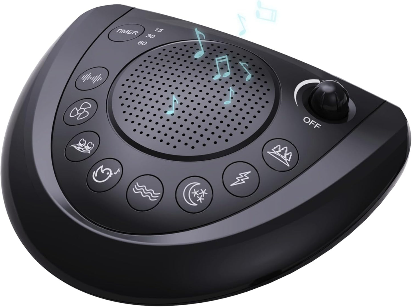 White Noise Machine, Portable Sleep Sound Machine with 24 Soothing Sounds, Timer & Memory Function, Headphone Jack, USB Charging, Powered by AC or Battery for Baby, Kids, Adults, Travel