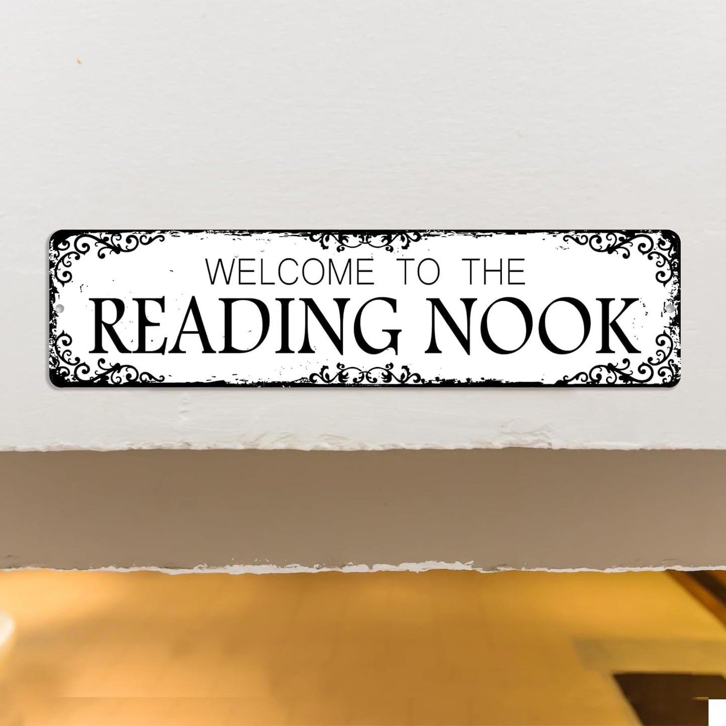 12x3 Inch Welcome To The Reading Nook Sign Reading Corner Signage for Outdoor Indoor Home School Library Area Decor Book Reading Lover Gift