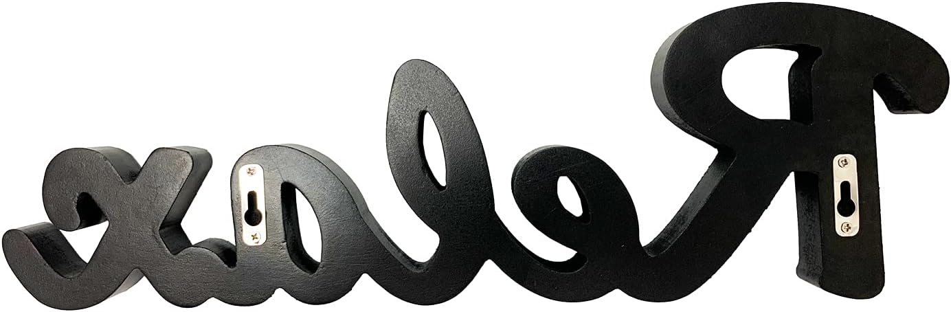 Wood Relax Letter Table Sign Relax Cutout Word Wall Sign Table Fireplace Mantel Standing Centerpiece Decor