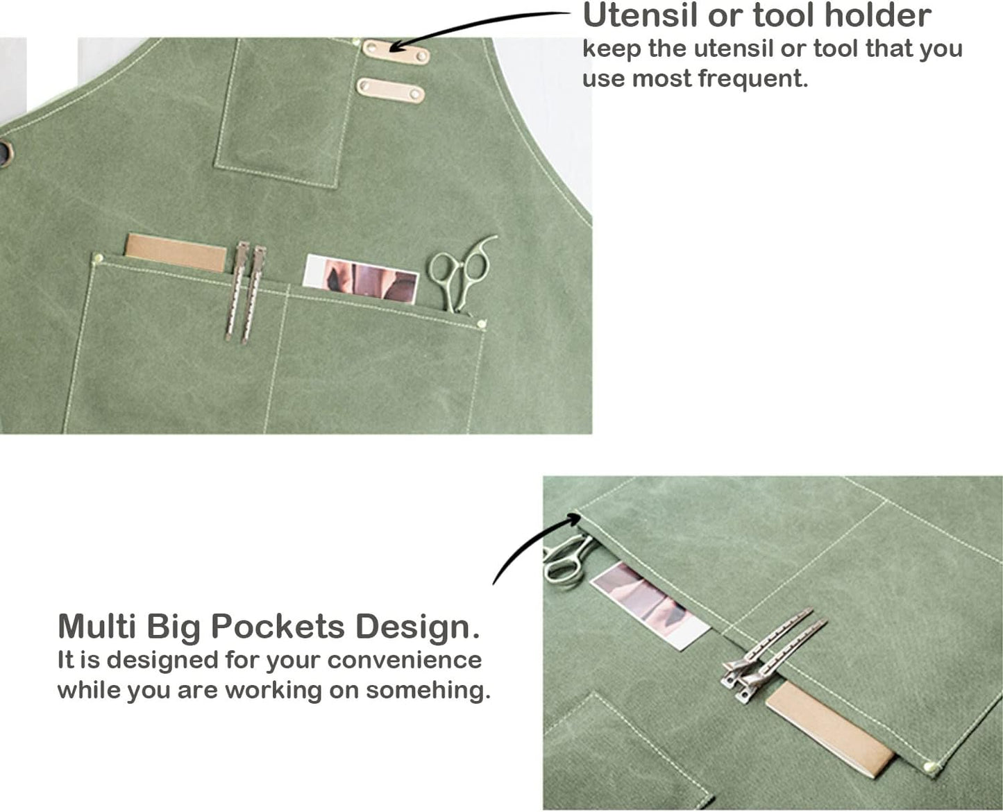 carrotez Adjustable Over sized Plus Size Canvas Apron with Pockets Men and Women Aprons