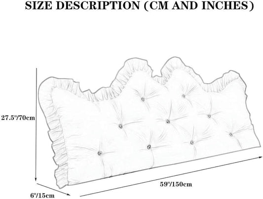Sofa Bed Large Back Cushion, Removable Watching TV Gaming Room Headboard Support Reading Cushion Solid Color Wedge Pillow Bed Rest Pillows(Grey,90cm)