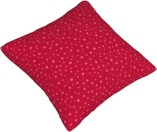 All-Season Square Pillow Covers 18"X18", Xmas Snowflake, Decorative Throw Pillow Covers for Sofa Bed Couch, Hidden Zipper Cushion Cover, Square Lumbar & Accent Pillowcases for Home Decor